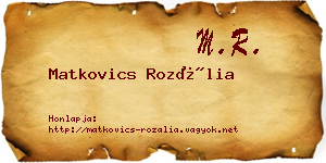 Matkovics Rozália névjegykártya