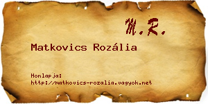 Matkovics Rozália névjegykártya